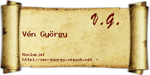 Vén György névjegykártya